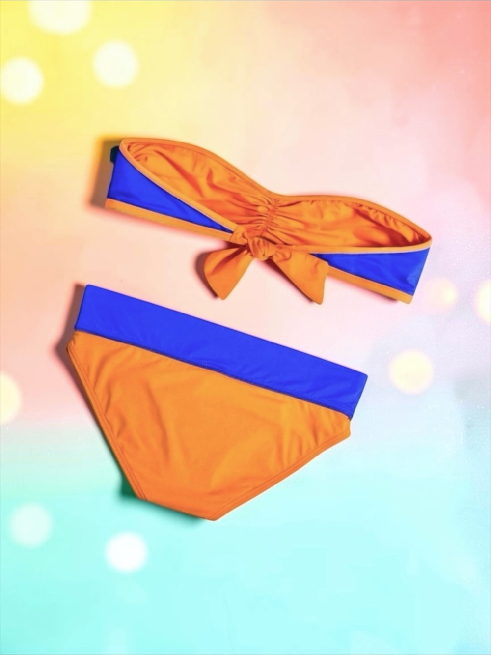 Tommy Bahama Color‑Block Bikini Set Blue + Orange Women’s Large Like New - Picture 2 of 8